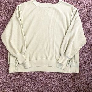 Women’s AE oversized crew neck waffle sweatshirt